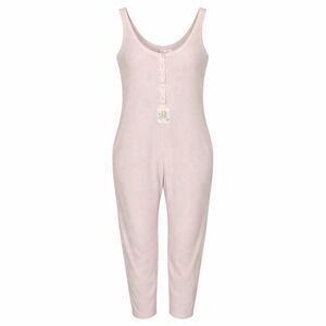 Vtg Victorias Secret Pajamas Womens M Pink One Piece Sleeveless Jumper Gold Tag